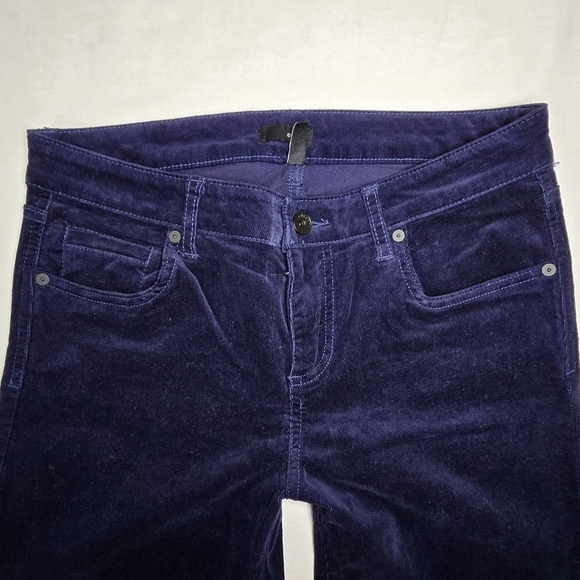 Edyson Hampton Skinny Cobalt Blue Velvet Mid-rise Women's Pants Size 29L - Picture 3 of 12